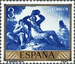 Spain 1958 Goya 3 Ptas Azul Edifil 1219